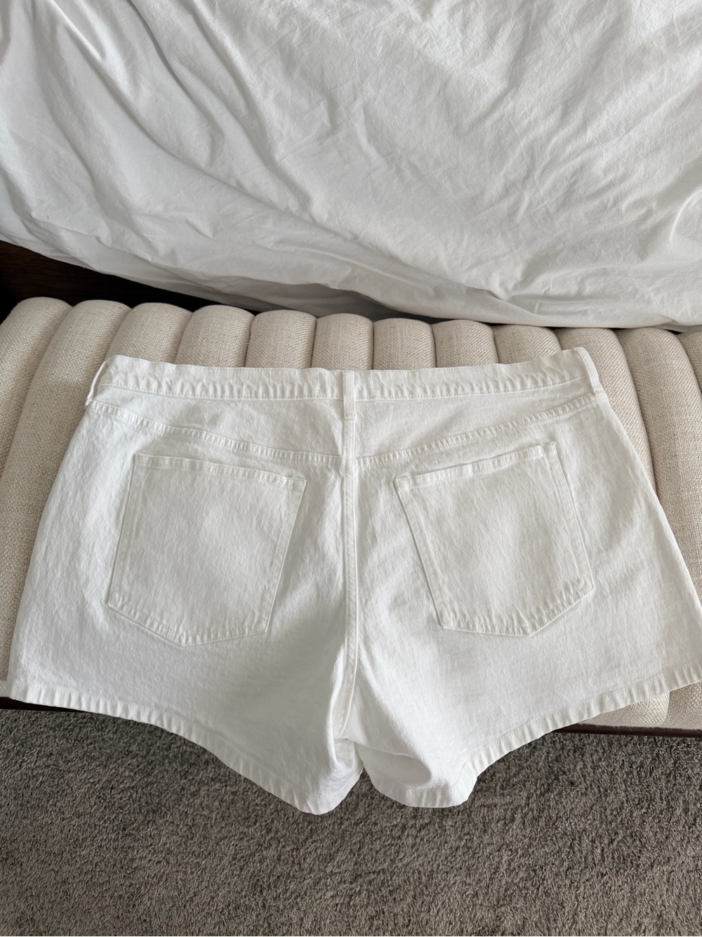 Abercrombie A-line White Women's Denim Shorts - Picture 2 of 4